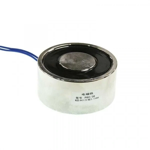 P80/38 12V Elektromıknatıs - 100kg Elektro Manyetik Tutucu
