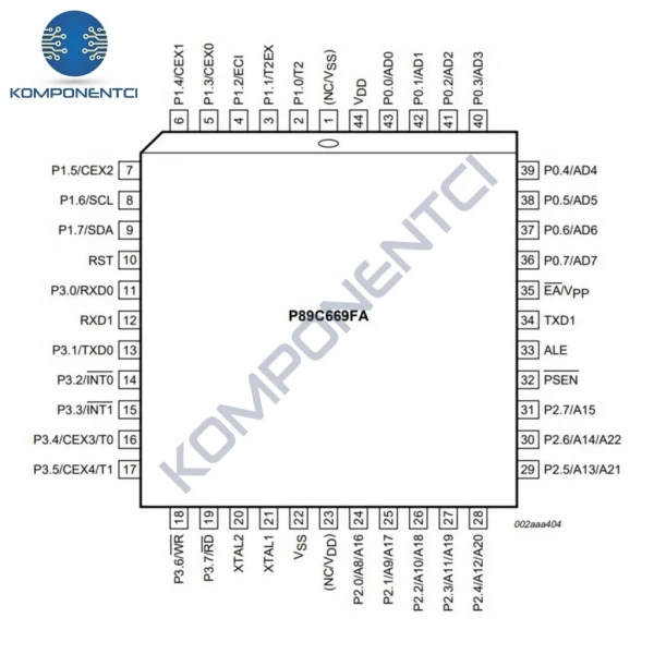 P89C669FA 8Bit 24Mhz 96Kb Flash Mikrodenetleyici PLCC44
