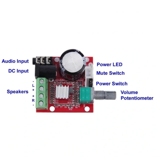 PAM8610 2x15W D Sınıfı Stereo Amplifikatör Devresi Modülü