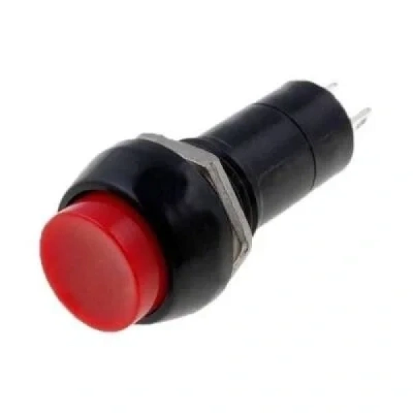 PBS-11B 12mm Yaylı Push Buton - Kırmızı