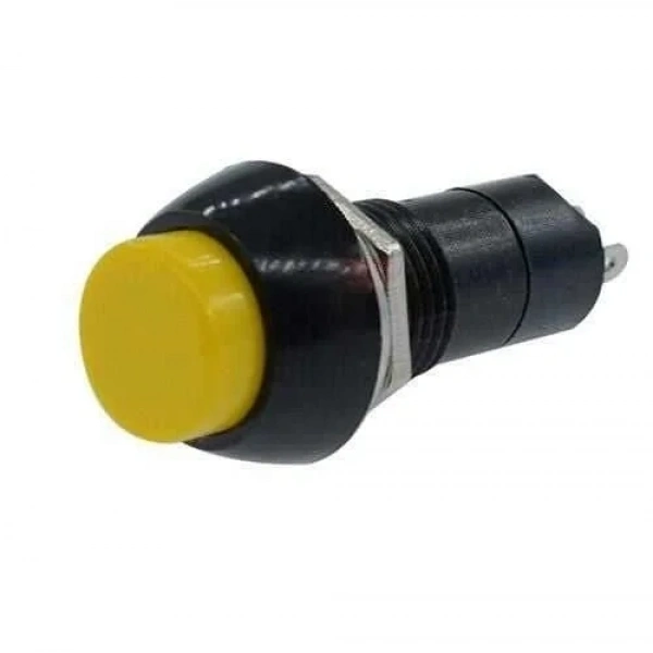 PBS-11B 12mm Yaylı Push Buton - Sarı