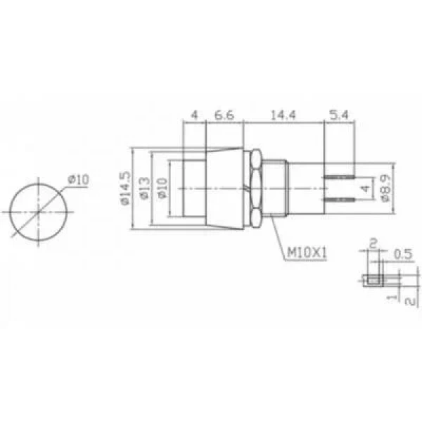 PBS-20B 12mm Yaylı Kısa Push Buton - Kırmızı