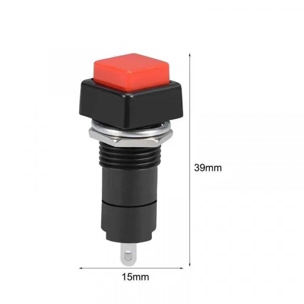 PBS-306A 12mm Anahtarlı Push Buton - Kırmızı