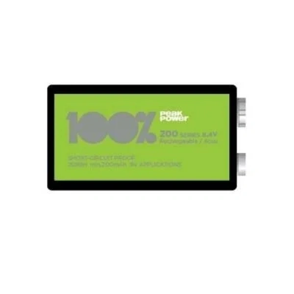 PeakPower 200mAh 9V Şarj Edilebilir Pil