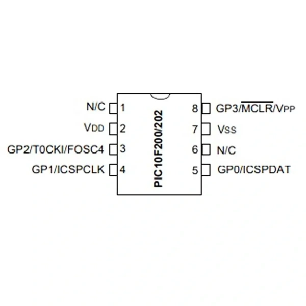 PIC10F200T I/OT SMD SOT-23 8-Bit 4Mhz Mikrodenetleyici