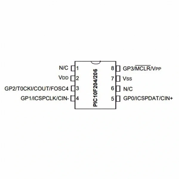 PIC10F206T I/OT SMD SOT-23 8-Bit 4MHz Mikrodenetleyici