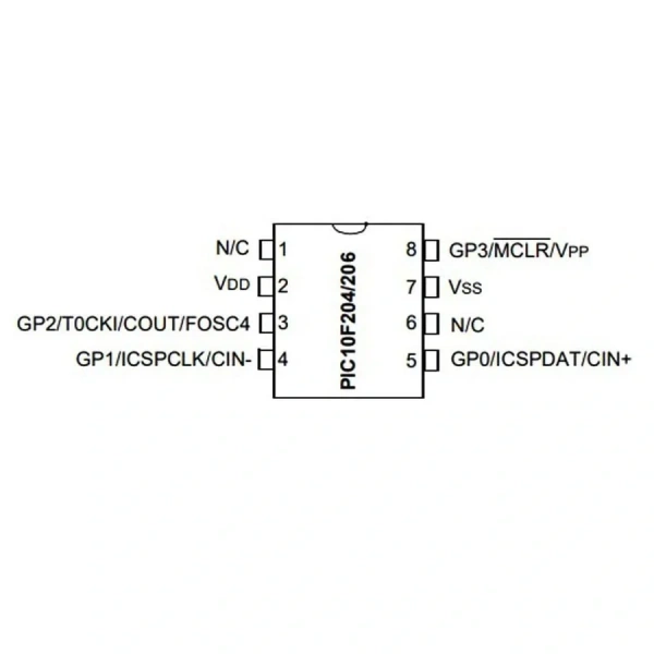 PIC10F222T I/OT SMD SOT-23 8-Bit 8MHz Mikrodenetleyici