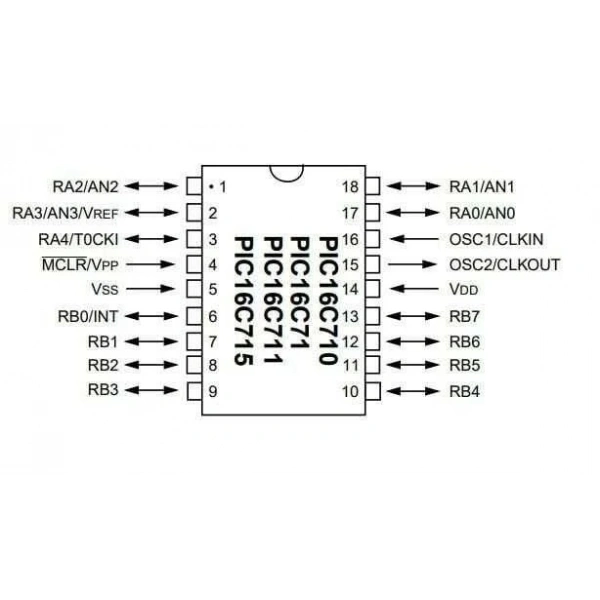 PIC16C711-04/P DIP-18 4MHz Mikrodenetleyici