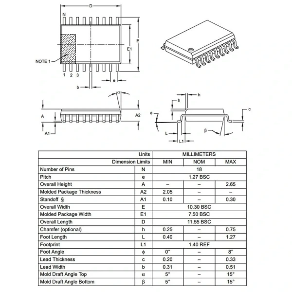 PIC16F88 I/SO SOIC-18 8-Bit 20MHz Mikrodenetleyici