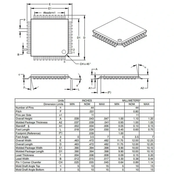 PIC16F887 I/PT SMD 8-Bit 20 MHz Mikrodenetleyici