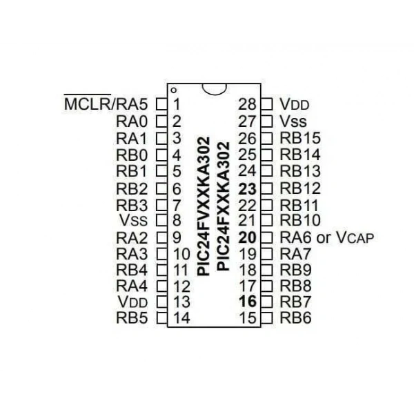 PIC24FV16KA302-I/SP DIP-28 32MHz Mikrodenetleyici