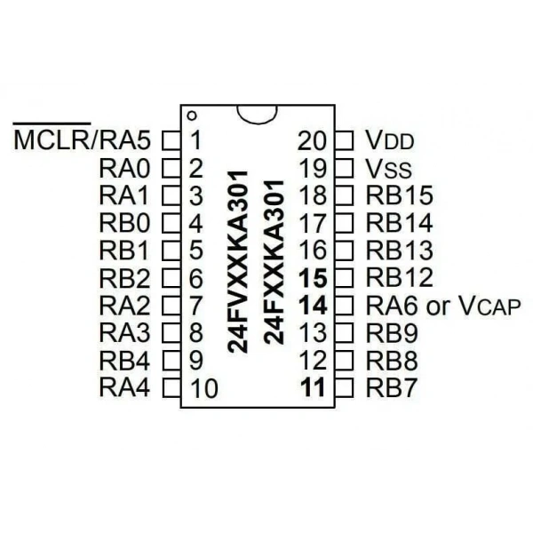 PIC24FV32KA301-I/P PDIP-20 32MHz Mikrodenetleyici