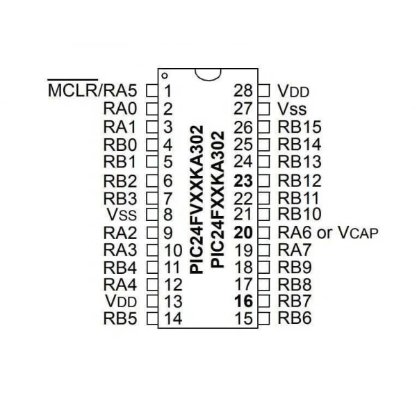 PIC24FV32KA302-I/SP DIP-28 32MHz Mikrodenetleyici