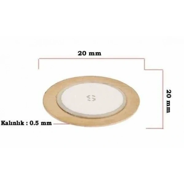 Piezo Disk Element - 20 mm Çap