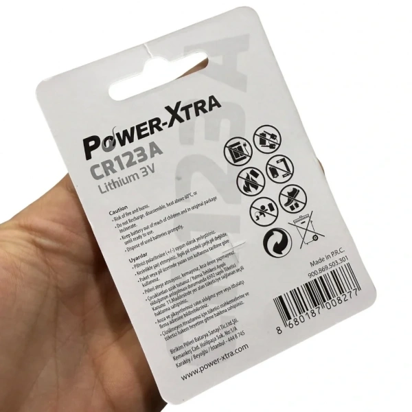 Power-Xtra CR123A Lithium Pil - Tekli Blister