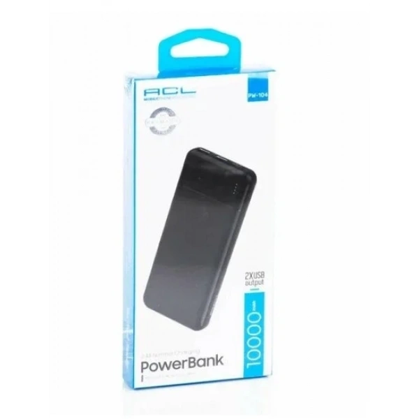 PW-104 2.4A LED Işıklı Type-C Mikro Girişli 2 x USB-A Çıkış 10.000mAh Powerbank