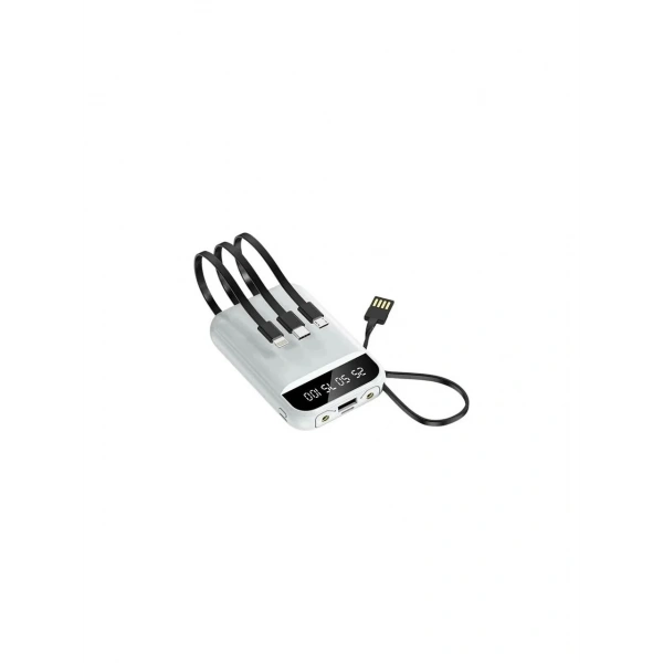 PW-97 2.4A LCDli 1xUSB-A Dahili Mikro Type-C Lightning 10.000mAh Powerbank