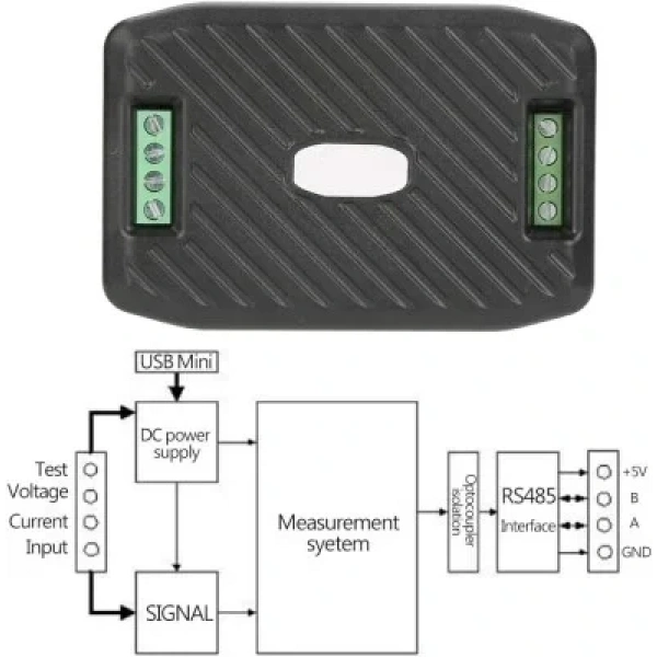 PZEM-017 0-300V 100A DC Güç İletişim Modülü + 100A Şönt + USB-RS485