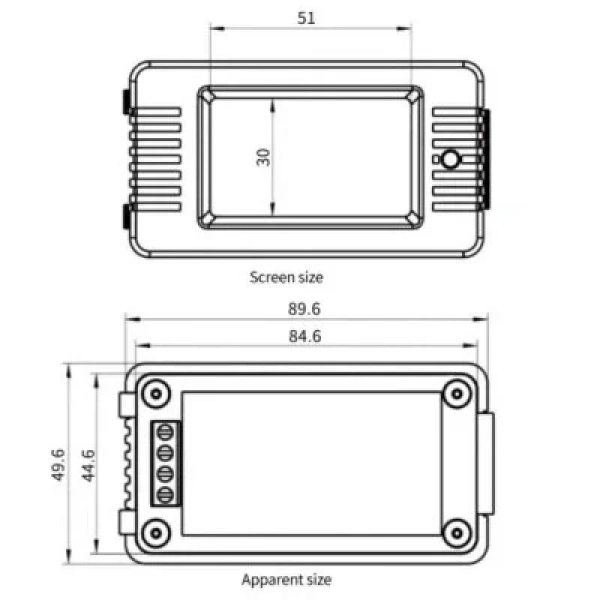PZEM-023 8-100V DC Dijital Pil Voltaj Kapasite Göstergesi