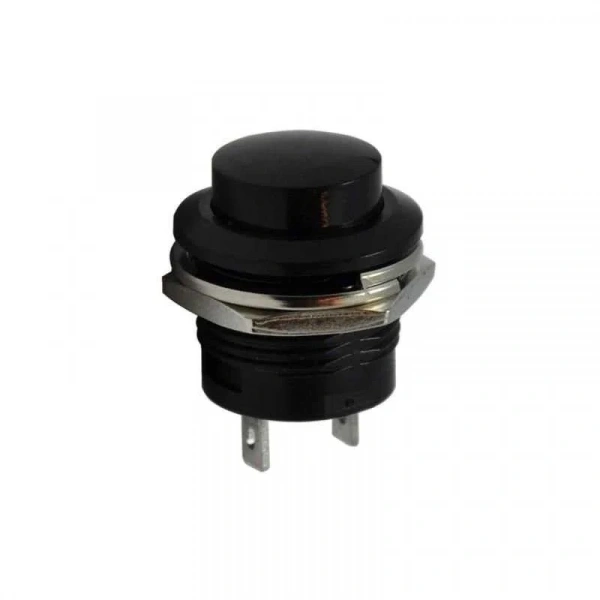 R13-507 16mm Yaylı Push Buton - Siyah