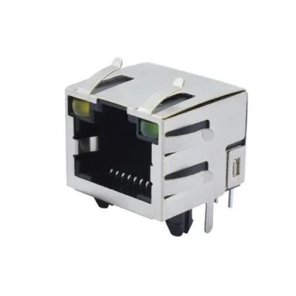 RJ45 8P8C Işıklı Dişi Ethernet Konnektörü - PCB Tipi