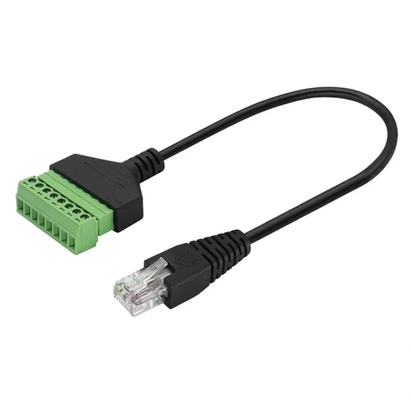 RJ45 Erkek - 8 Pin Vidalı Terminal Dönüştürücü Kablo - 30cm