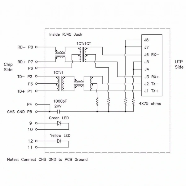 RJ45 HR911103A Hanrun Trafolu Ledli Ethernet Bağlantı Soketi
