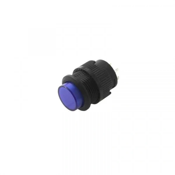 RL16-503A 16MM Plastik 2 Pin Anahtarlı Buton Mavi