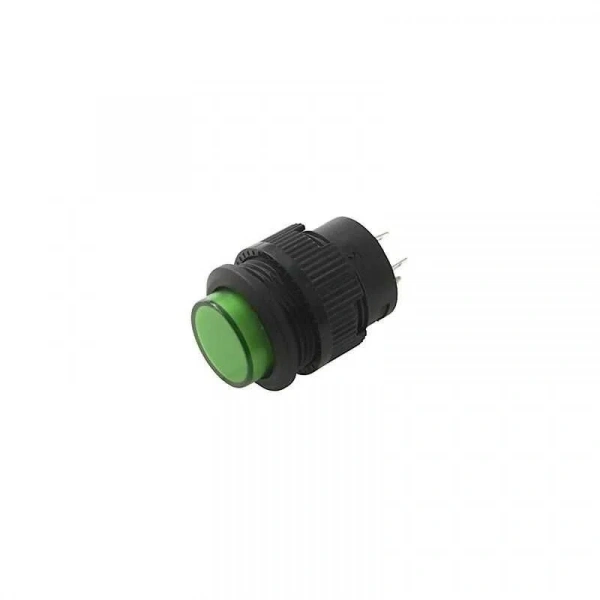 RL16-503A 16MM Plastik 2 Pin Anahtarlı Buton Yeşil