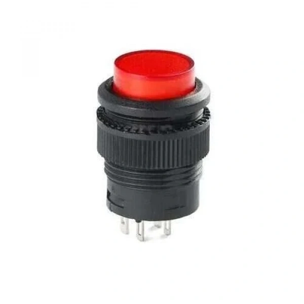 RL16-503A 16MM Plastik 4 Pin Anahtarlı Buton Kırmızı