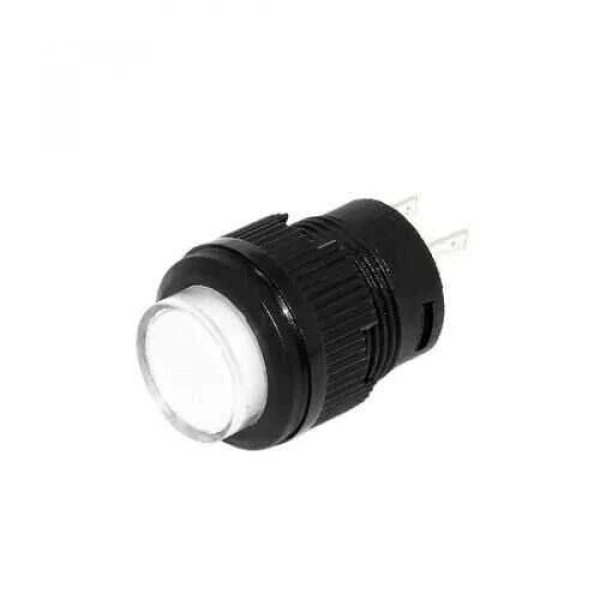 RL16-503B 16MM Plastik 2 Pin Yaylı Buton Beyaz