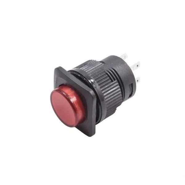 RL16-504B 16MM Plastik 4 Pin Yaylı Buton Kırmızı