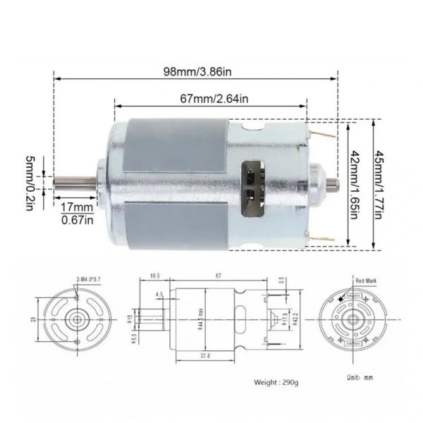 RS775 Dc Motor 24V 6000Rpm