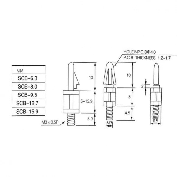SCB-8 Plastik Tırnaklı Distans
