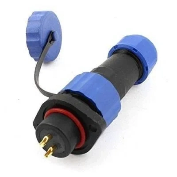 SD16 2 Pin 16mm Su Geçirmez Konnektör Takımı - Flanşlı Panel Tipi