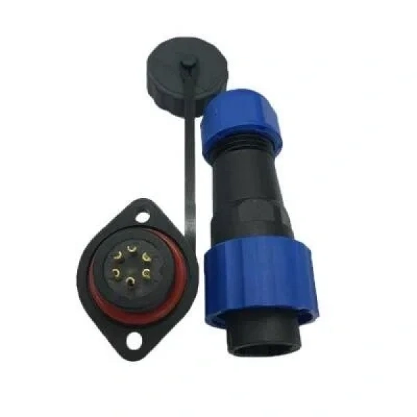 SD16 6 Pin 16mm Su Geçirmez Konnektör Takımı - Flanşlı Panel Tipi