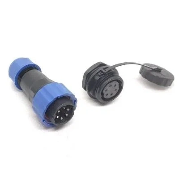 SD20 6 Pin 20mm Su Geçirmez Konnektör Takımı - Panel Tipi
