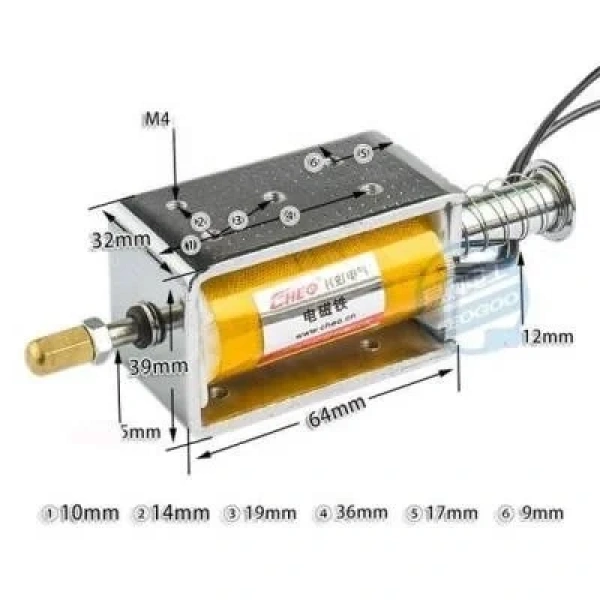 Selenoid Bobin 24V 2kg İtme Motoru 34mm