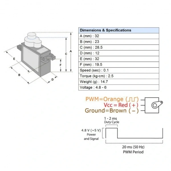 SG90 RC Mini Servo Motor Micro Servo Motor SG90 9g 180°