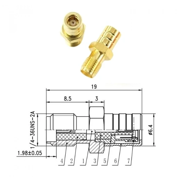 SMA Dişi - SMB-KK Dişi Coaxial Konnektör