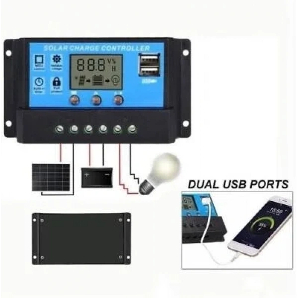 Solar Panel Akü Şarj Cihazı 20A 12/24V