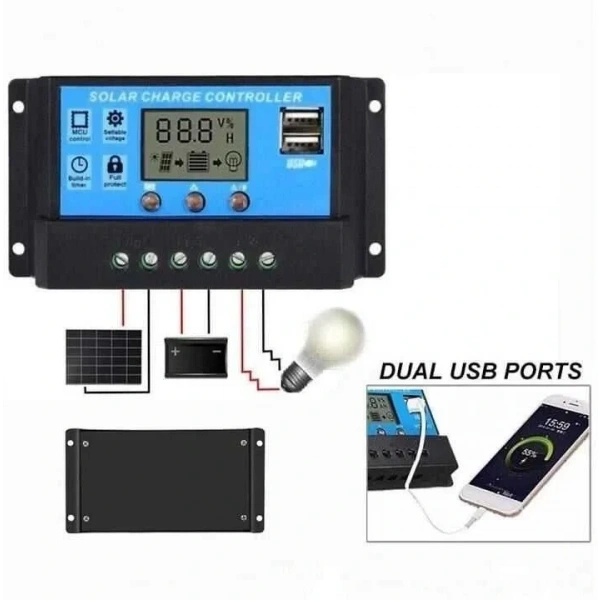 Solar Panel Akü Şarj Cihazı 20A 12/24V