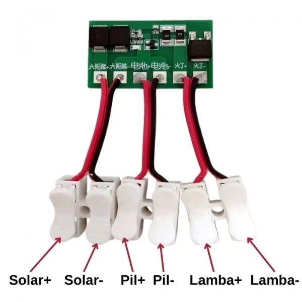 Solar Panel ile Lamba Kontrol Modülü - Lipo Pil Şarj Kartı