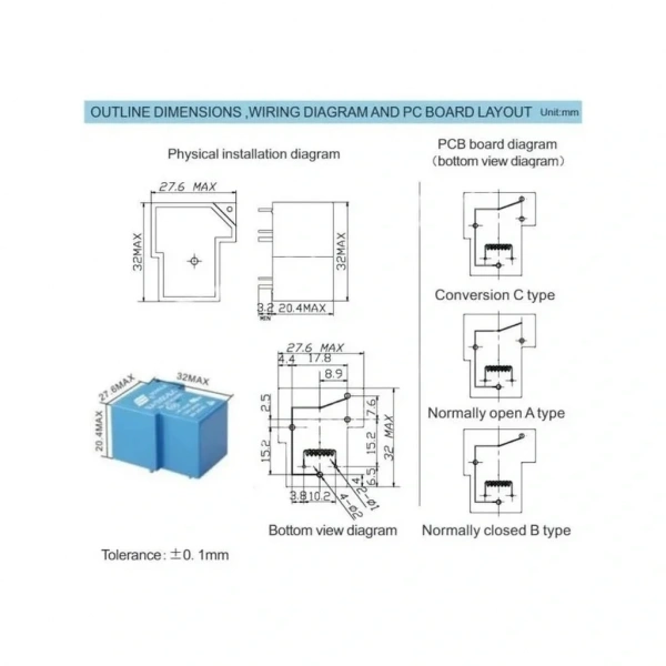 Songle 24V 30A 5 Pin Röle SLA-24VDC-SL-A ( T90 Relay )