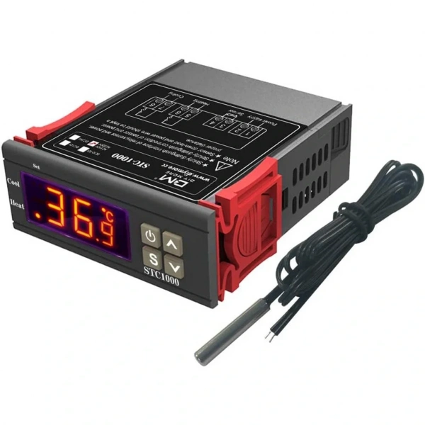 STC-1000 220V LCD Ekranlı Problu Termostat Dijital Sıcaklık Kontrol Cihazı