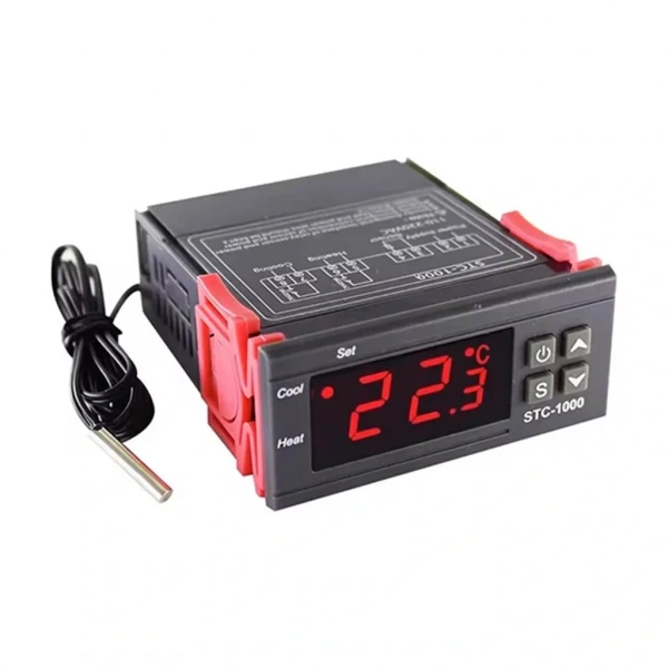 STC-1000 220V LCD Ekranlı Problu Termostat Dijital Sıcaklık Kontrol Cihazı