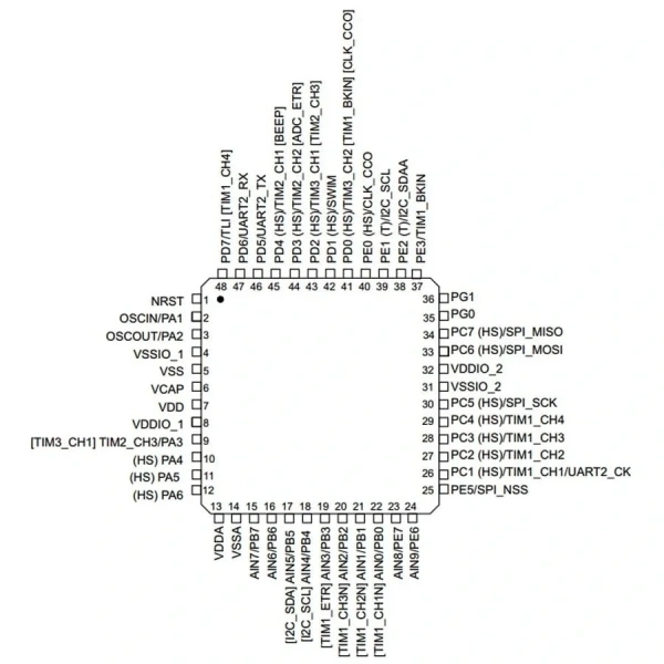 STM32F100C8T6B Smd 32-Bit 24MHz Mikrodenetleyici LQFP-48
