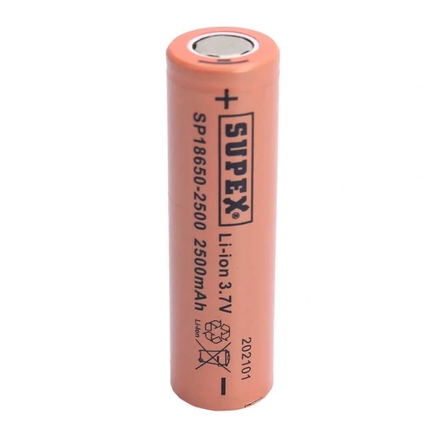 Supex 18650 3.7V 2500mAh Li-ion Şarjlı Pil (Başsız)