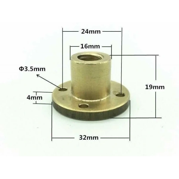 T10 Trapez Somun - Tek Başlangıçlı 10mm