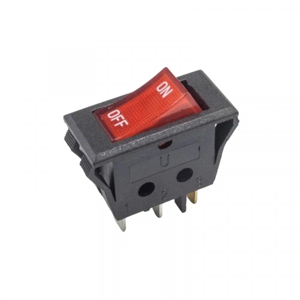 T85 Tekli Dar Işıklı On/Off Anahtar - Kırmızı